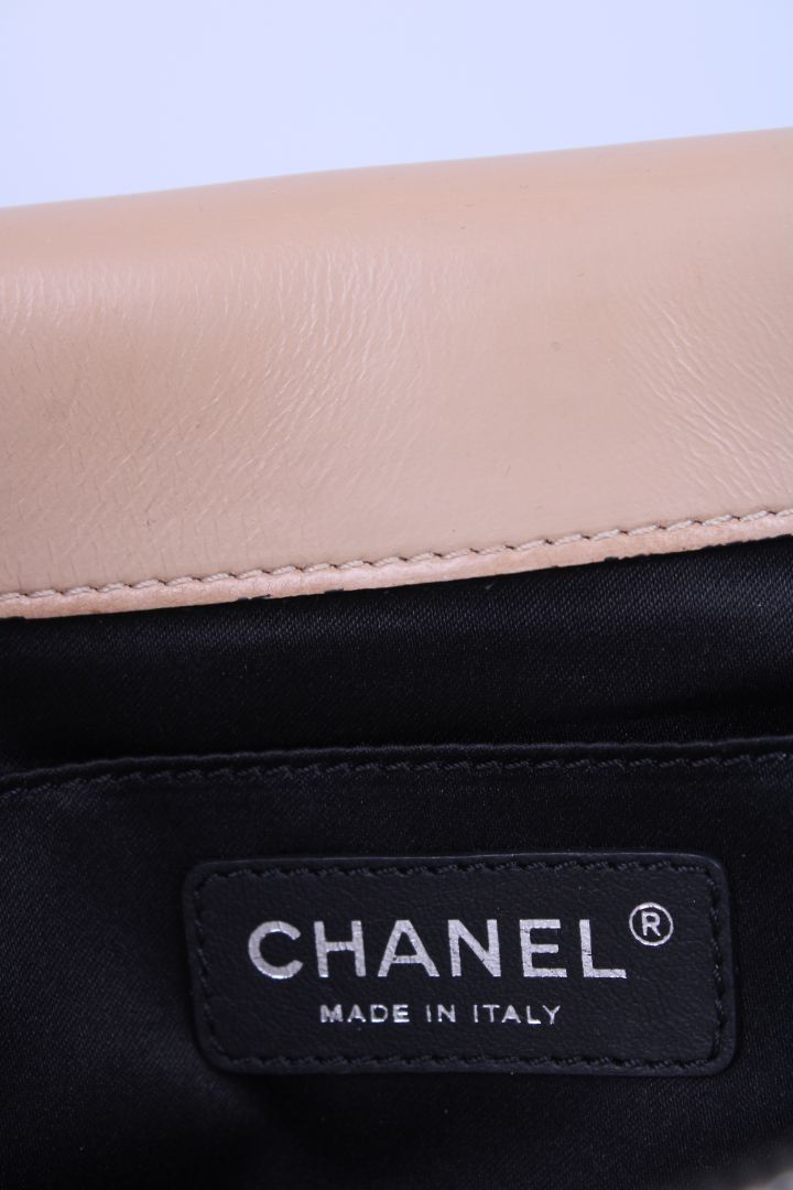 Chanel Tricolour Quilted Graphic Flap Bag Tan/ Cream