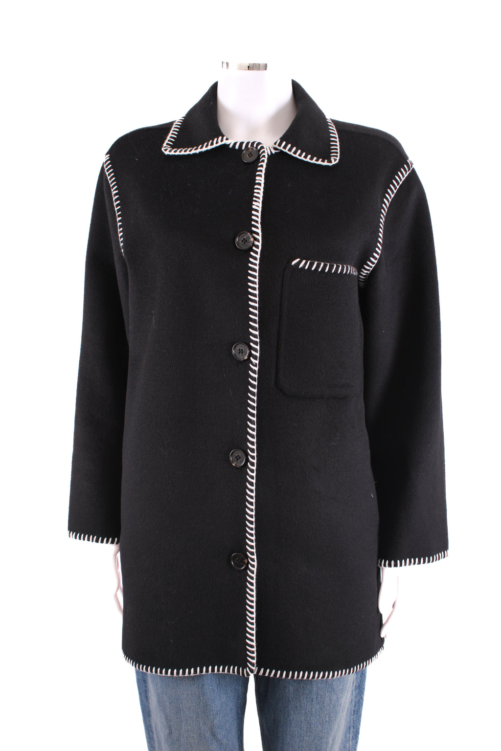 Rails Contrasting Stitch Jacket Black/ White S