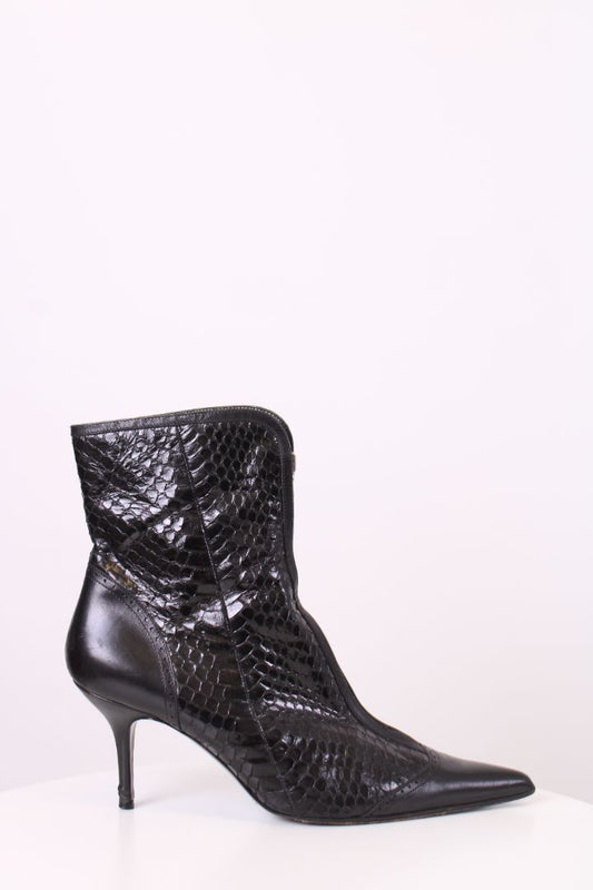 Dolce & Gabbana Python Heeled Boots Black 39.5