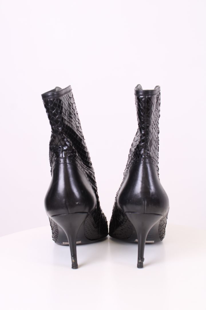 Dolce & Gabbana Python Heeled Boots Black 39.5