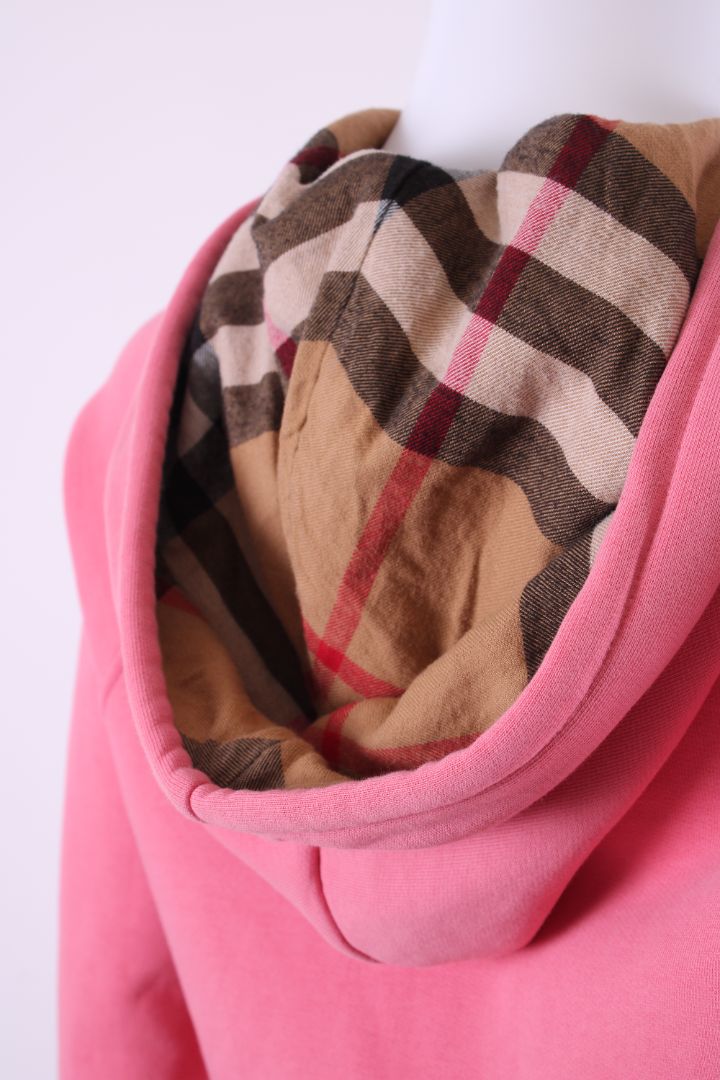 Burberry Check Lining Hoodie Pink M