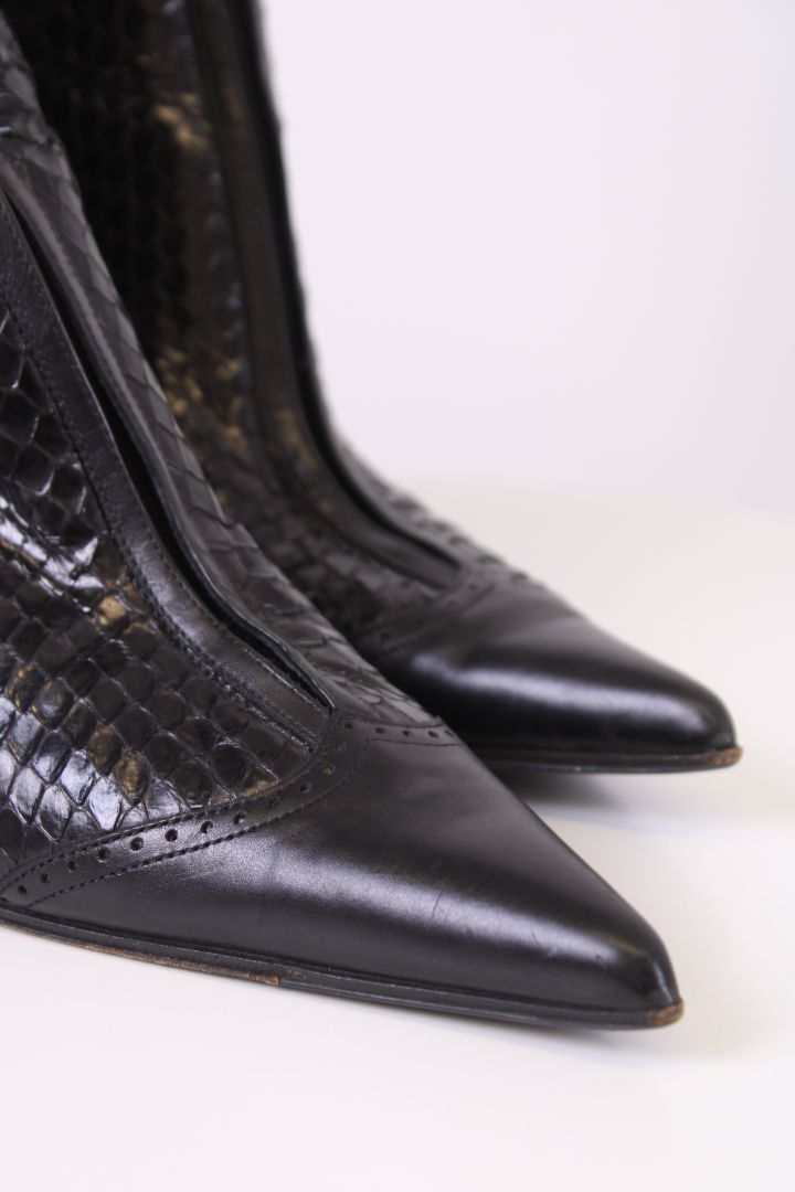 Dolce & Gabbana Python Heeled Boots Black 39.5