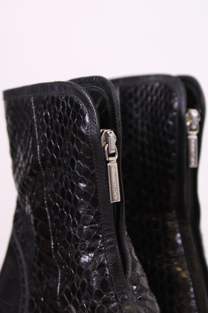 Dolce & Gabbana Python Heeled Boots Black 39.5