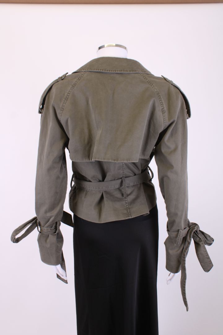 Anine Bing Cropped Belted Jacket Khaki XS