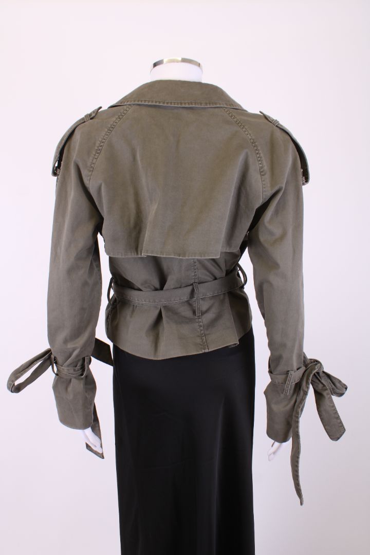 Anine Bing Cropped Belted Jacket Khaki XS