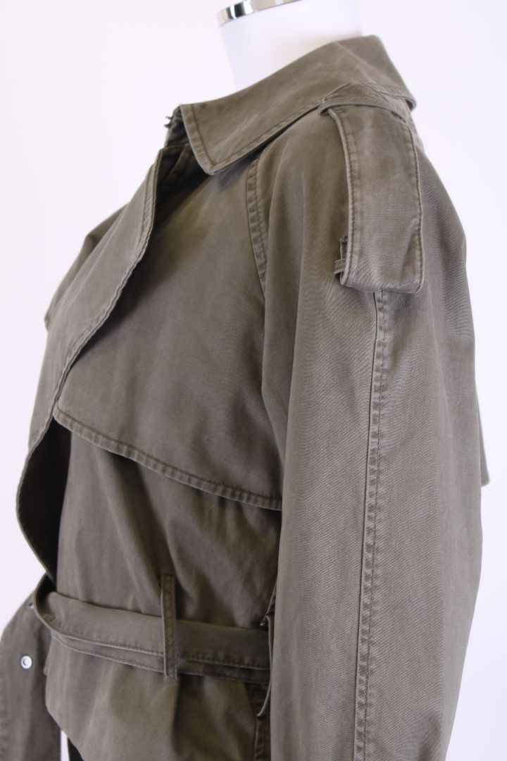 Anine Bing Cropped Belted Jacket Khaki XS