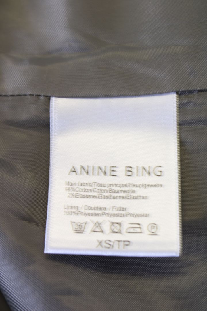 Anine Bing Cropped Belted Jacket Khaki XS