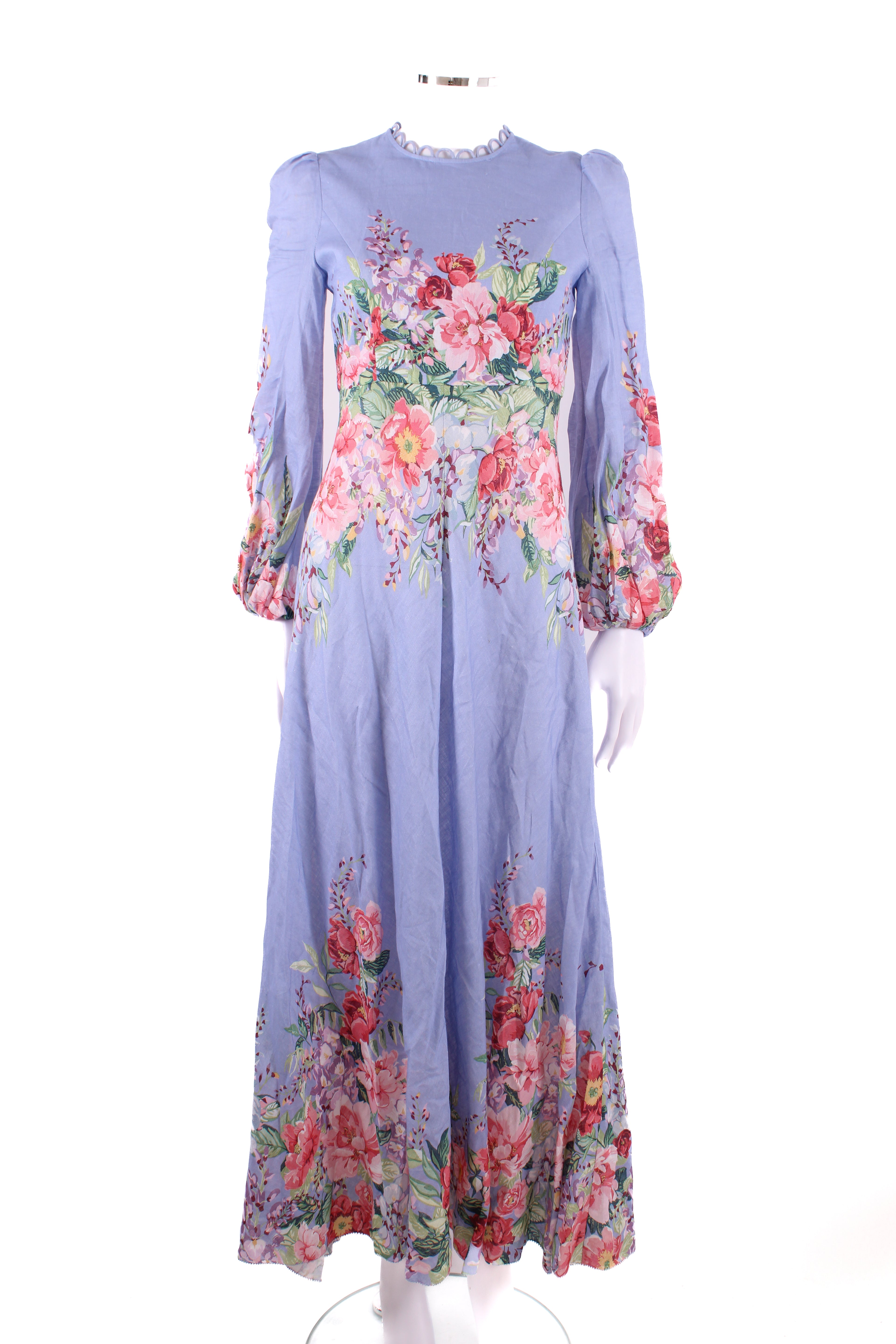 Zimmermann L/S Floral Dress Blue/ Pink 8