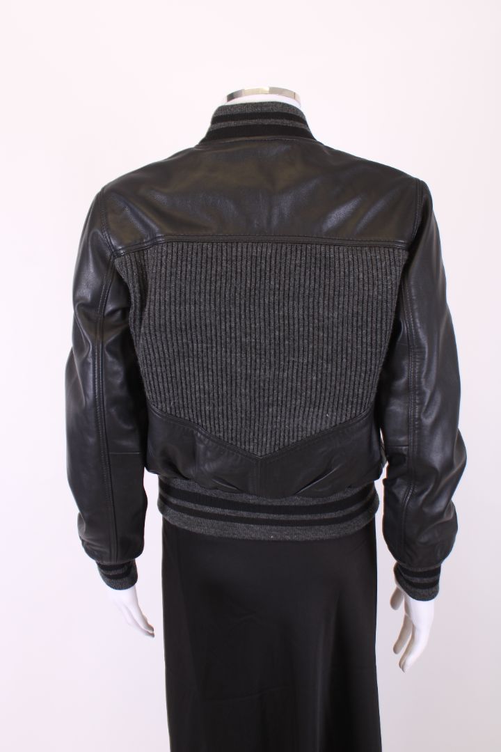 Claudie Pierlot Knit/ Leather Jacket Black/ Grey 8