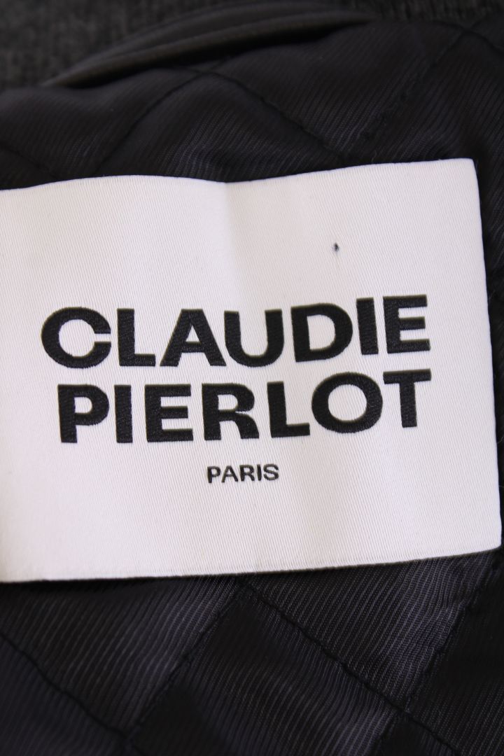 Claudie Pierlot Knit/ Leather Jacket Black/ Grey 8