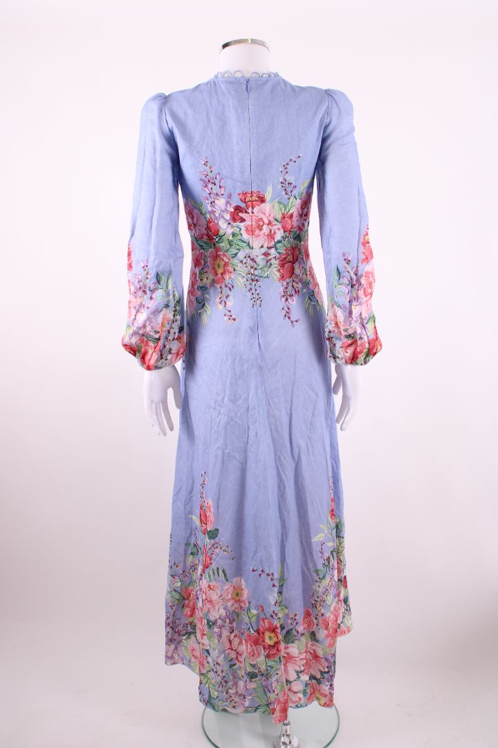 Zimmermann L/S Floral Dress Blue/ Pink 8