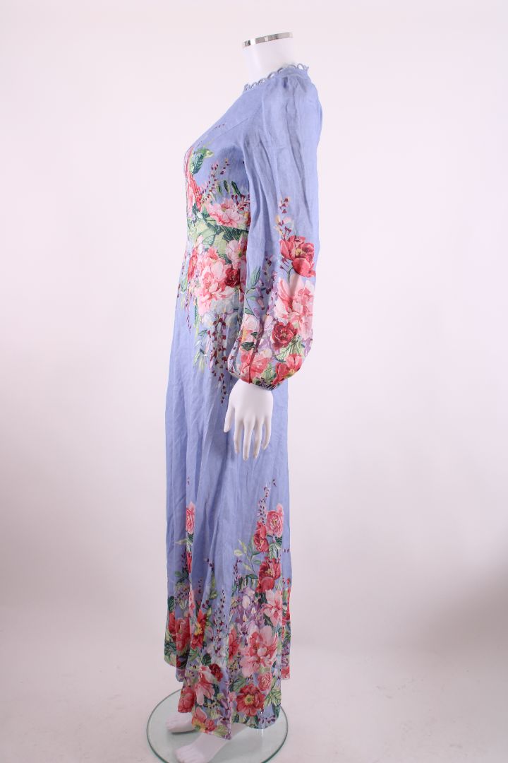 Zimmermann L/S Floral Dress Blue/ Pink 8
