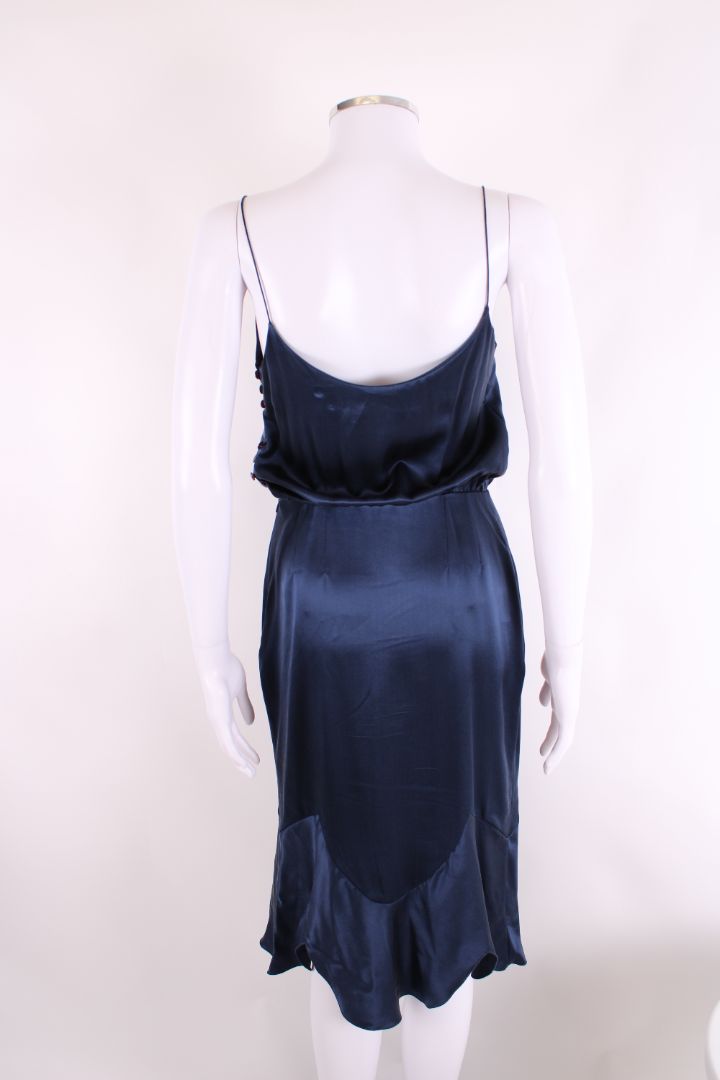 Chloe S/S Button Side Slip Dress Navy 10