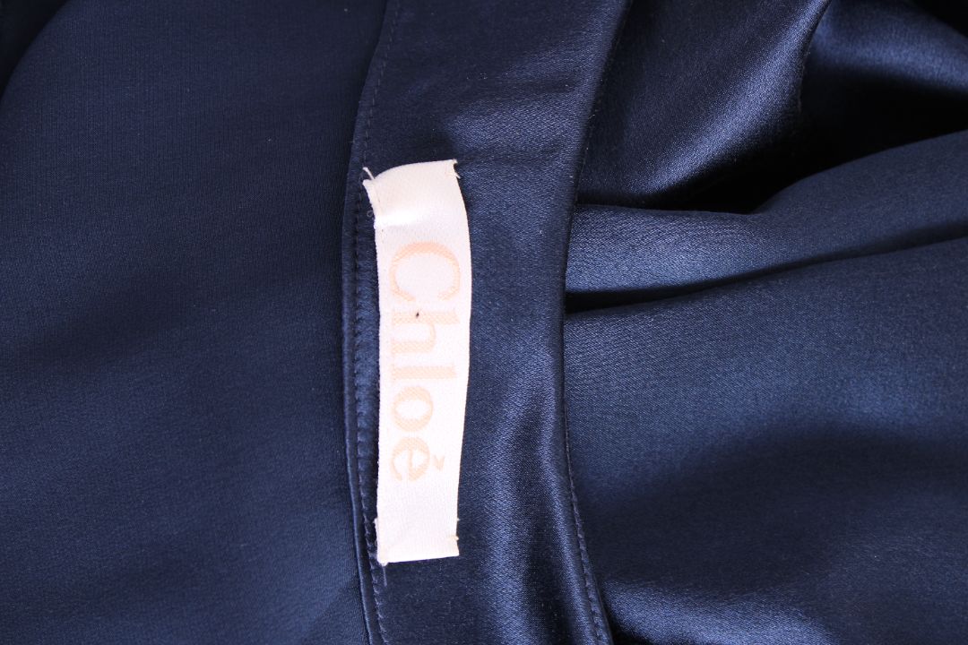 Chloe S/S Button Side Slip Dress Navy 10