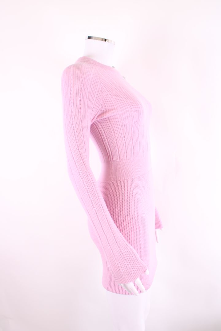 Balmain L/S Knit Button Dress Pink 6