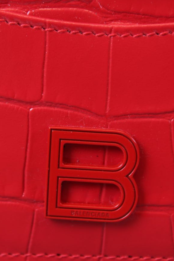 Balenciaga Croc leather cardholder Red