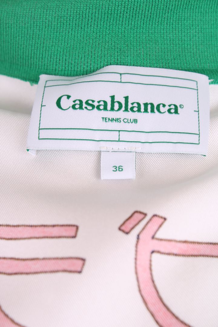 Casablanca Silk Printed Button-Up shirt White/green/pink 36