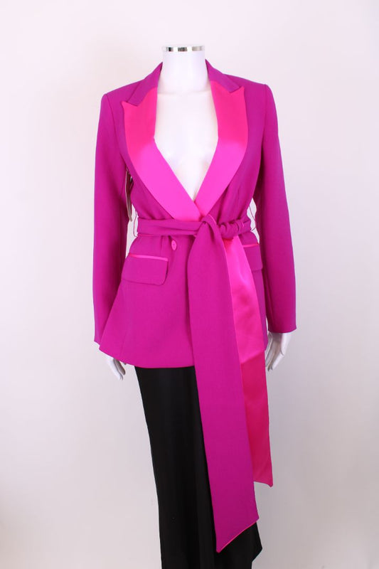 Jigsaw Belted Tuxedo Blazer Pink/ Fuchsia 8