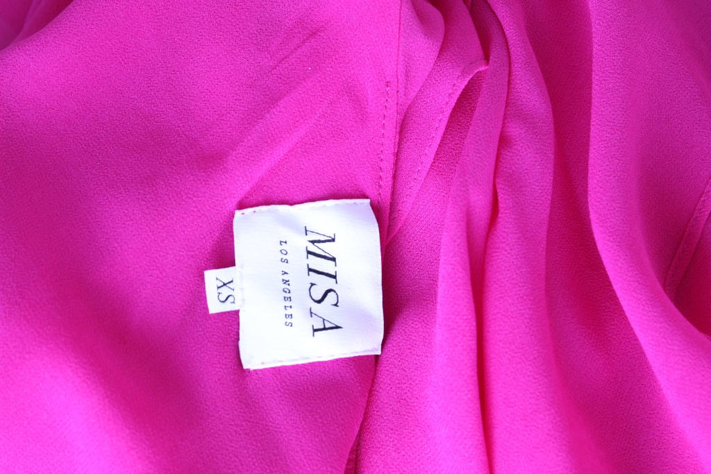 Misa Los Angeles S/S Ruffle Dress Magenta XS