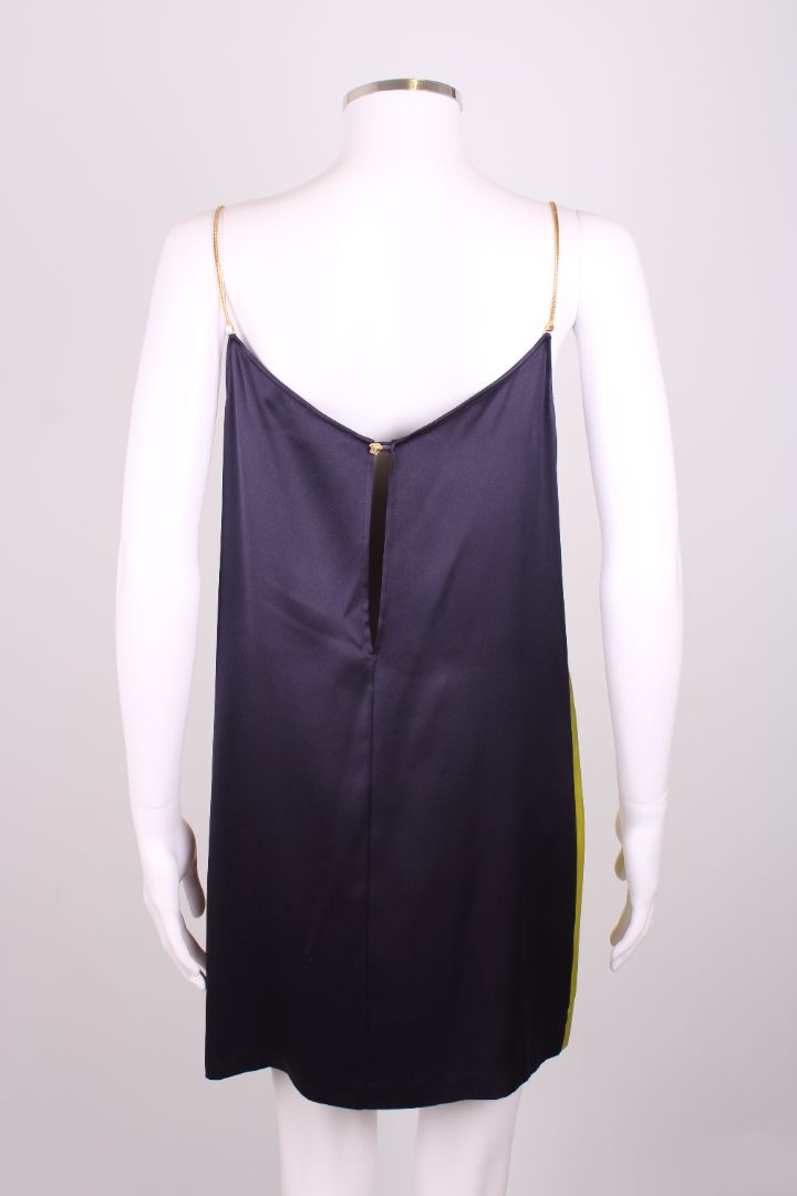Versace Chain Strap Slip Dress Green/ Navy 12