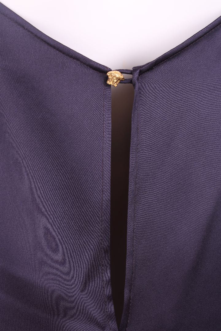 Versace Chain Strap Slip Dress Green/ Navy 12