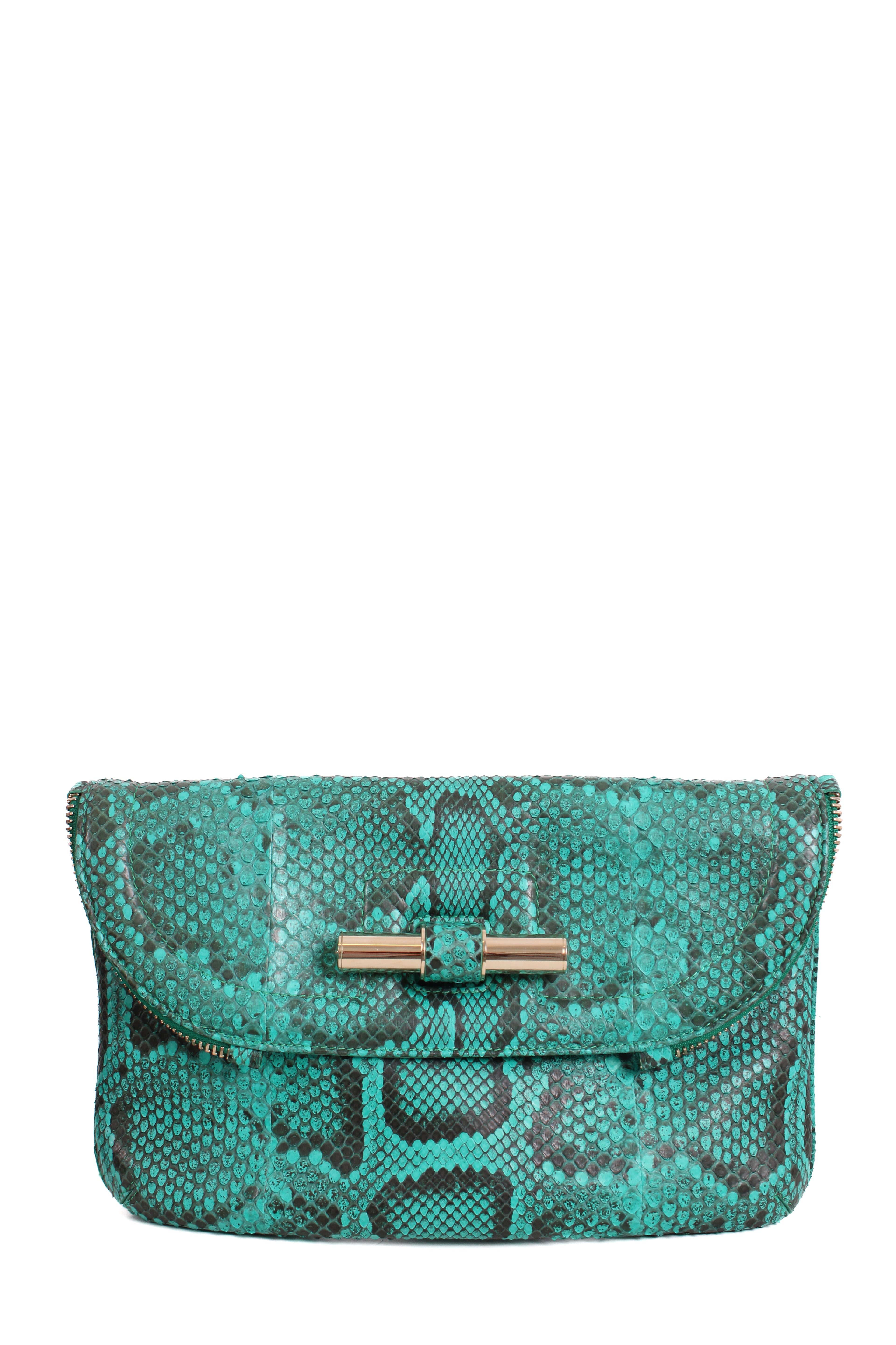 Jimmy Choo Python Jasmine Clutch Turquoise