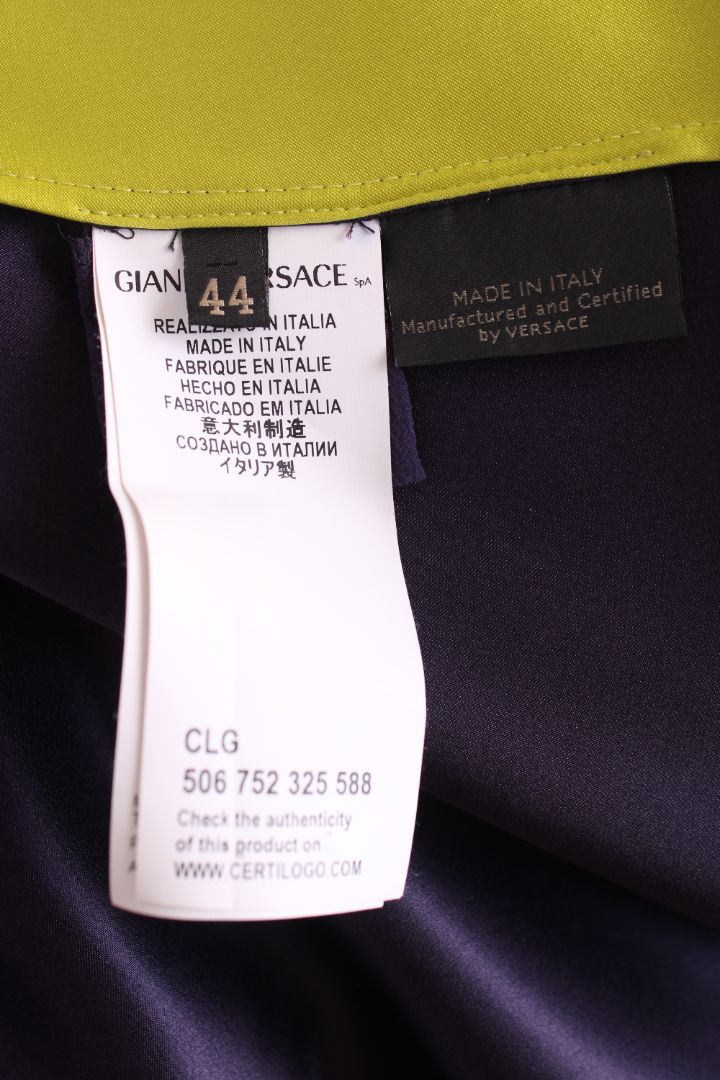 Versace Chain Strap Slip Dress Green/ Navy 12