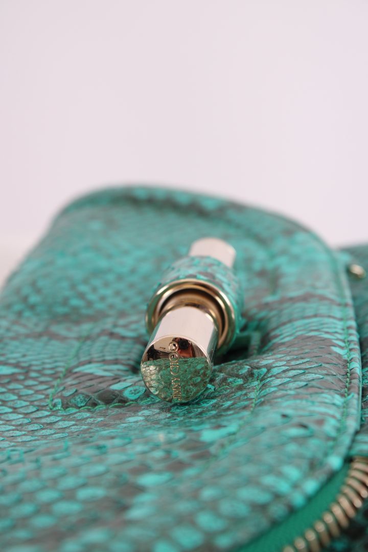 Jimmy Choo Python Jasmine Clutch Turquoise