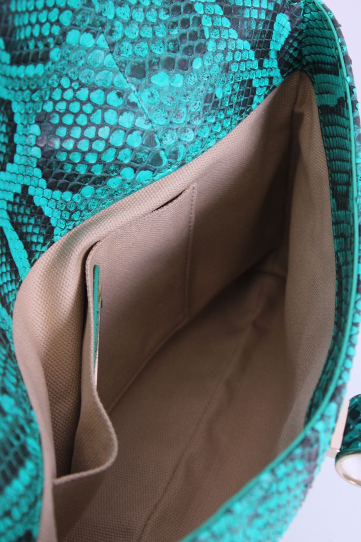 Jimmy Choo Python Jasmine Clutch Turquoise