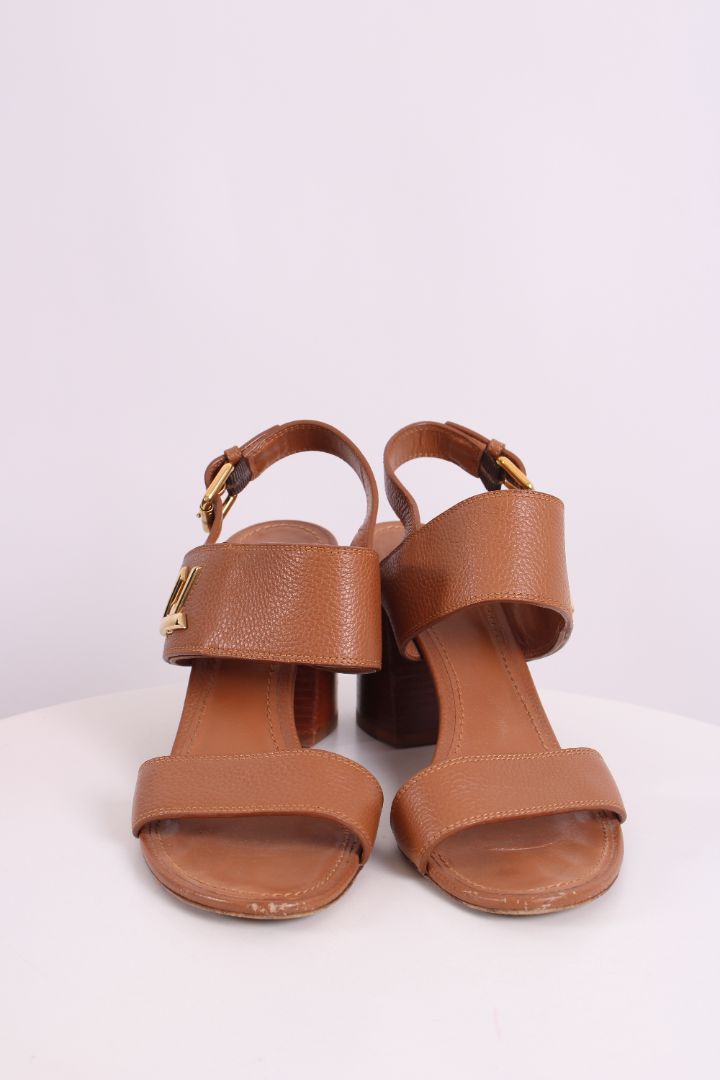 Louis Vuitton Horizon Block Heels Tan 39
