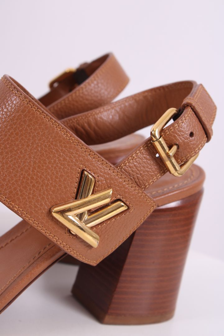 Louis Vuitton Horizon Block Heels Tan 39