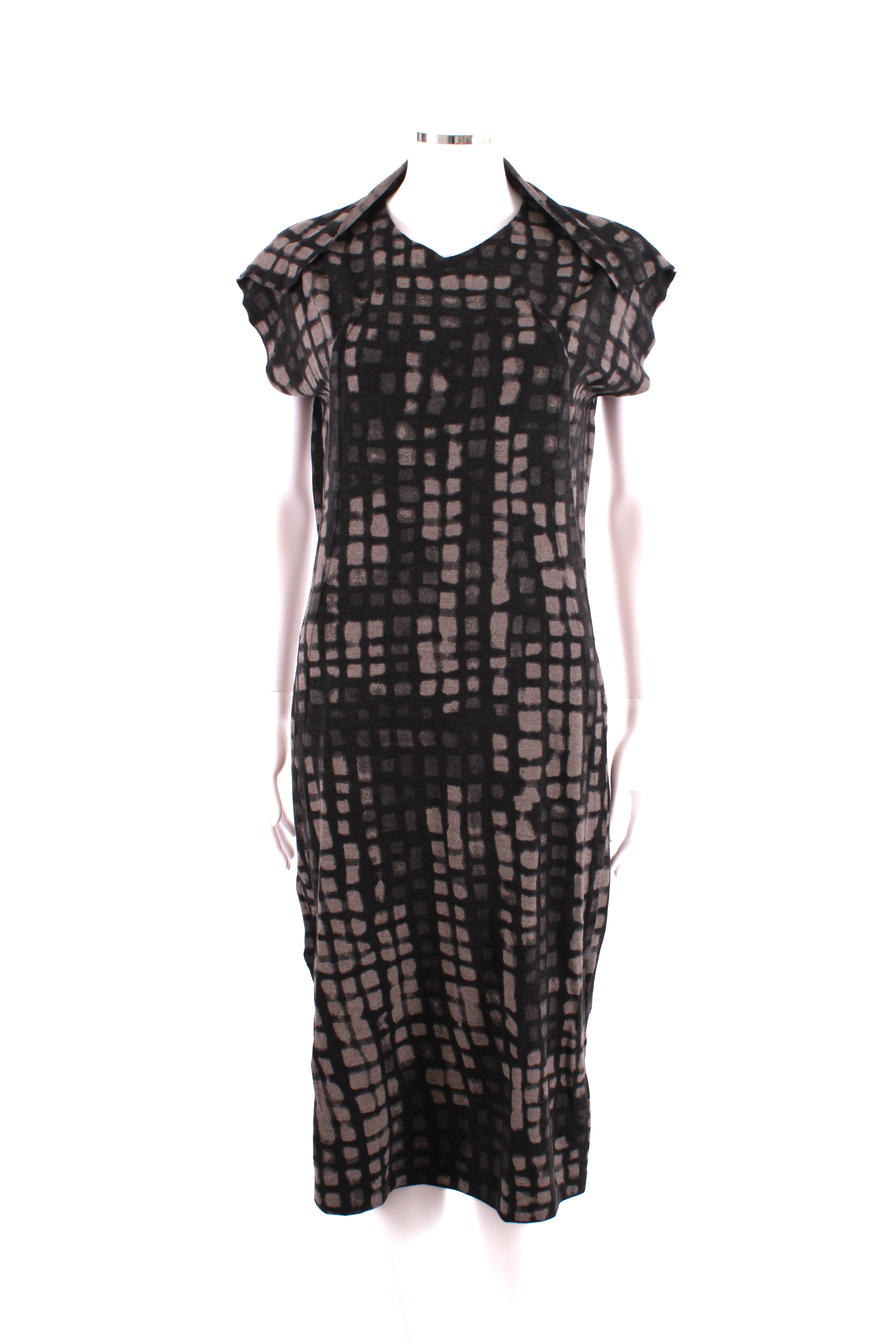 Bottega Veneta S/S Grid Print Dress Black/ Grey 14
