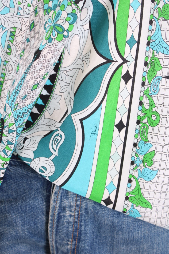 Emilio Pucci Blouse Blue/ Green 10