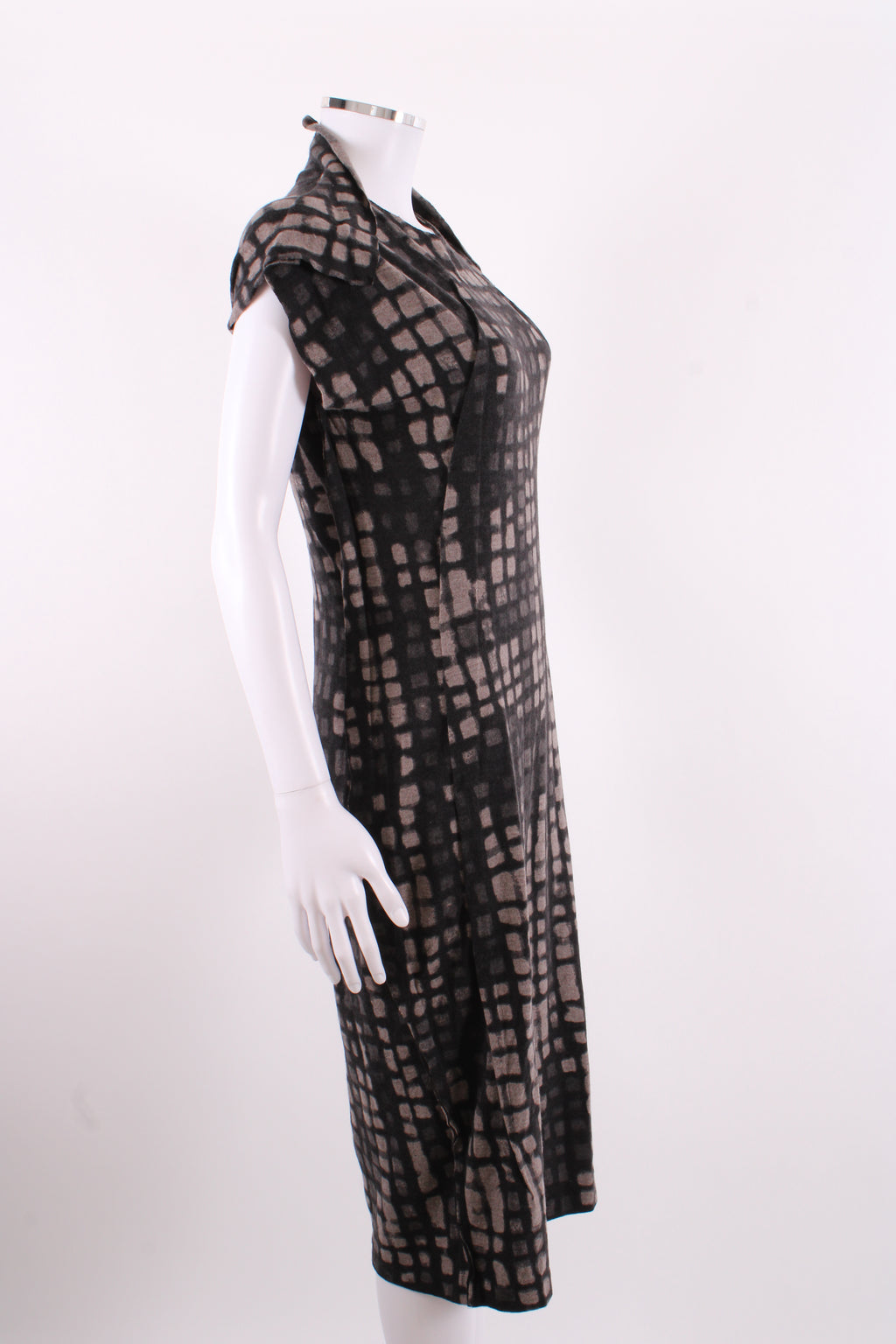 Bottega Veneta S/S Grid Print Dress Black/ Grey 14