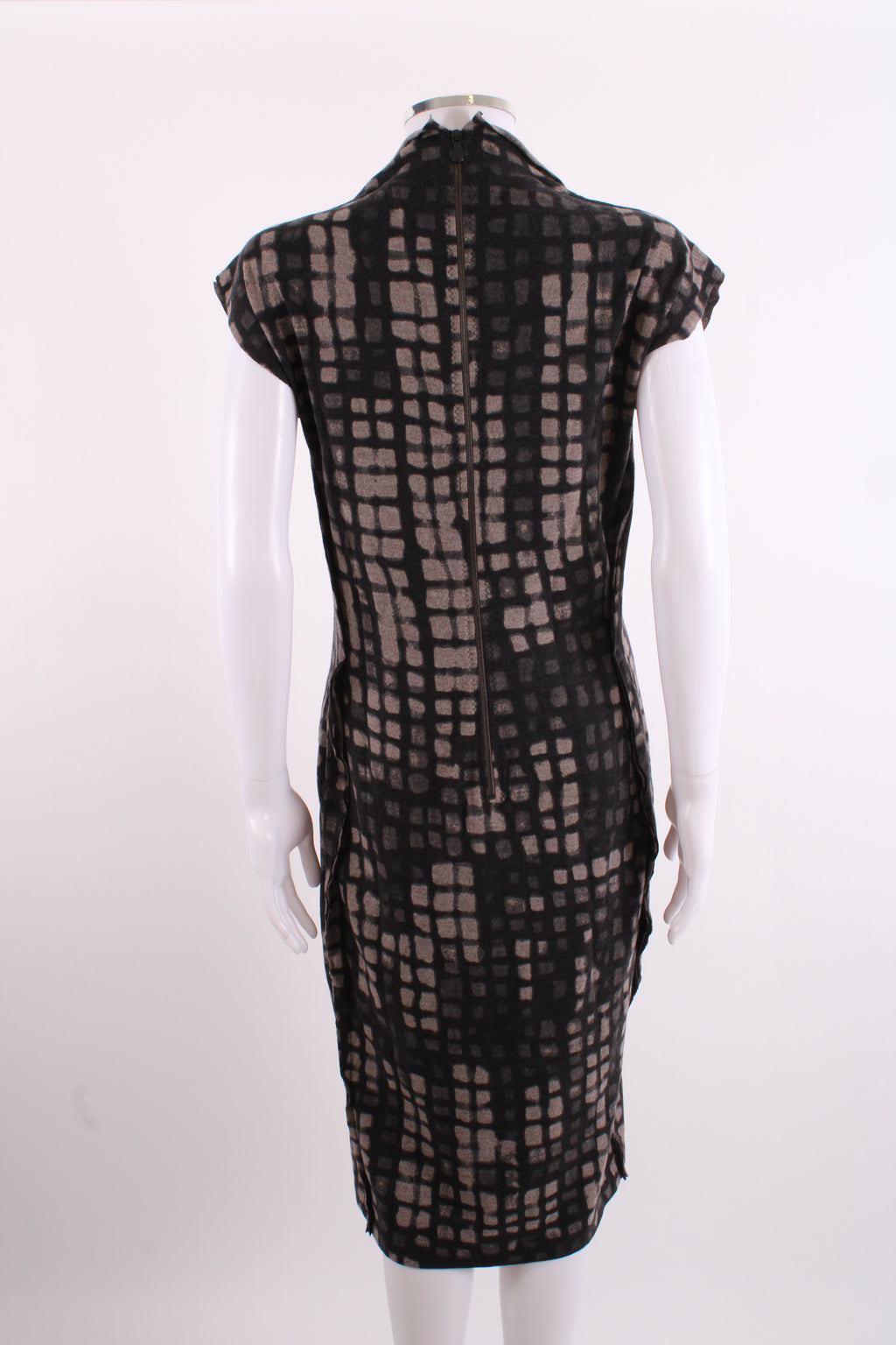 Bottega Veneta S/S Grid Print Dress Black/ Grey 14
