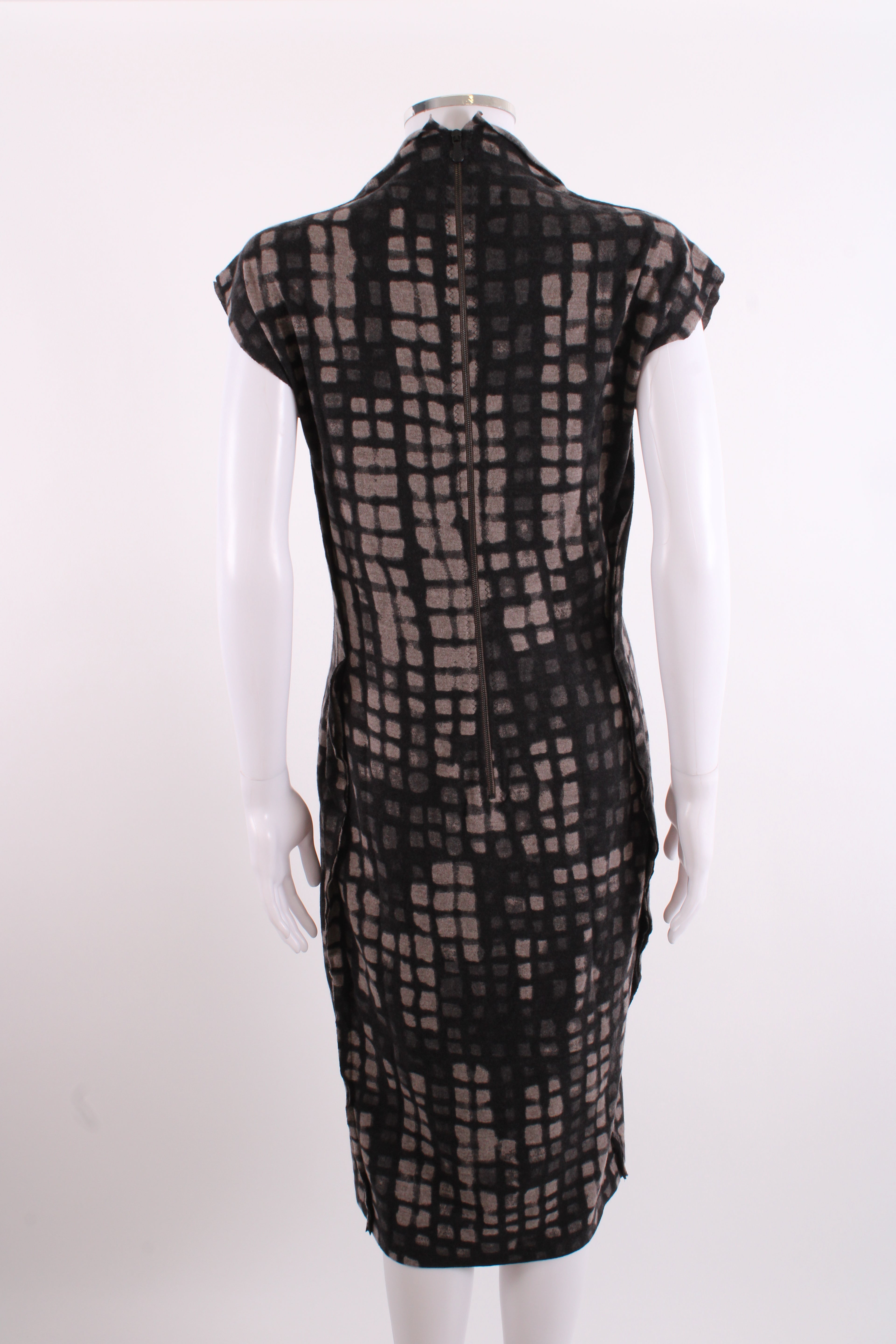 Bottega Veneta S/S Grid Print Dress Black/ Grey 14