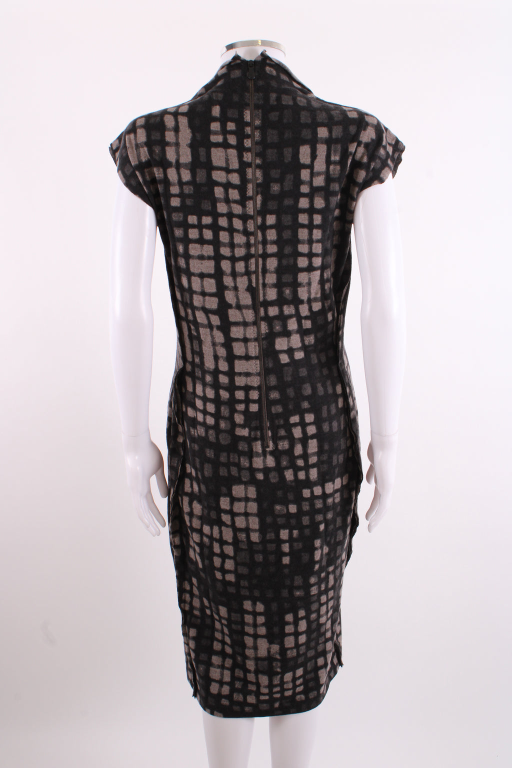 Bottega Veneta S/S Grid Print Dress Black/ Grey 14