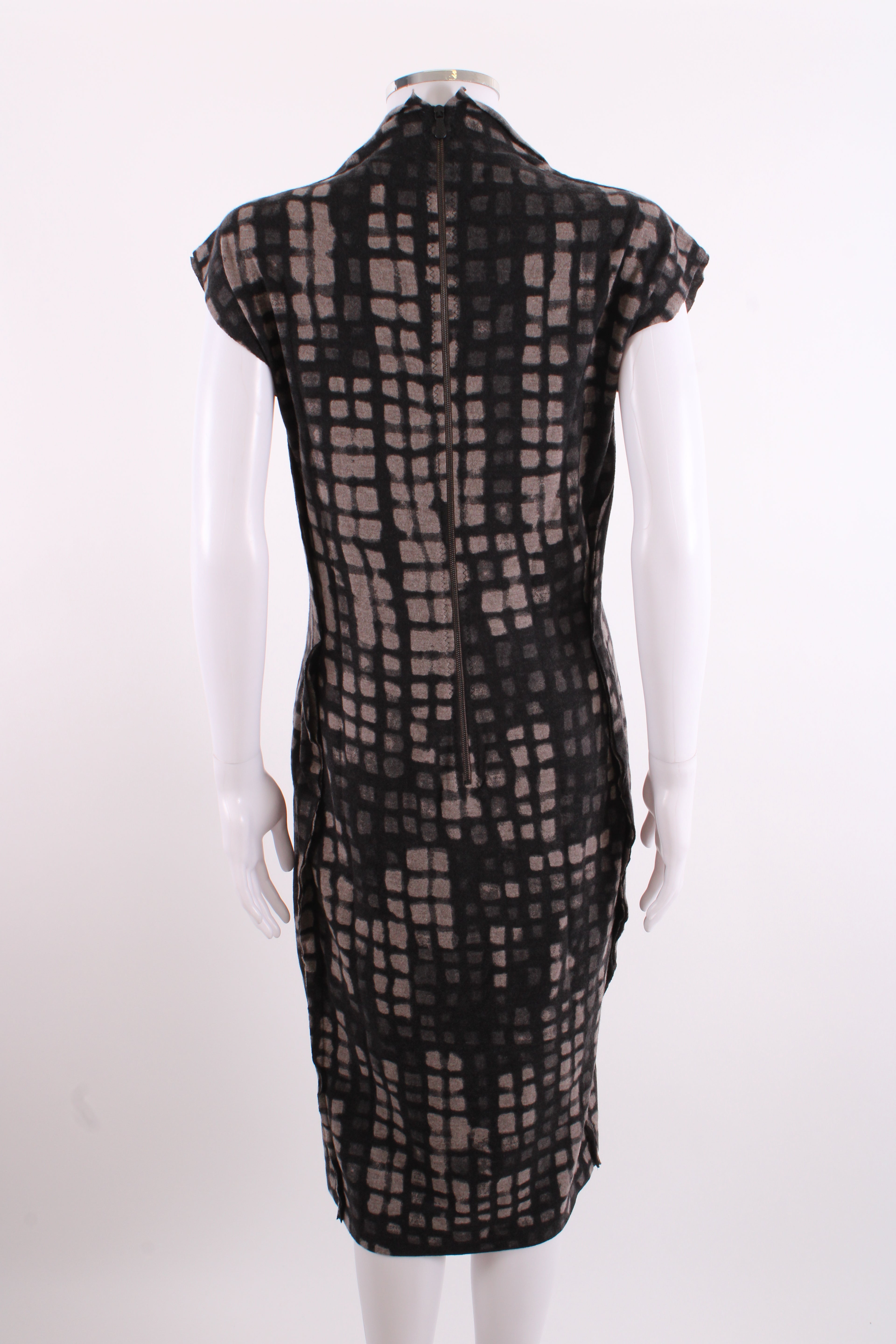 Bottega Veneta S/S Grid Print Dress Black/ Grey 14