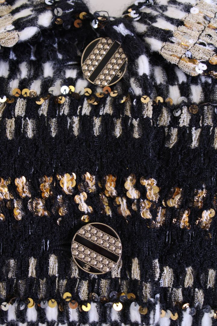 Chanel Runway Tweed Jacket Black 38