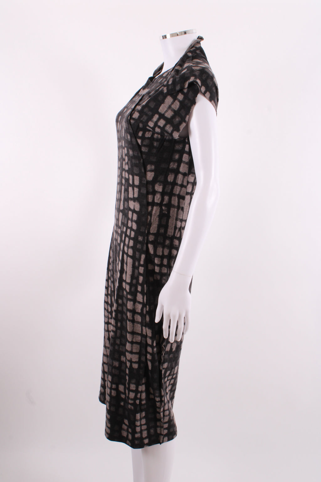 Bottega Veneta S/S Grid Print Dress Black/ Grey 14