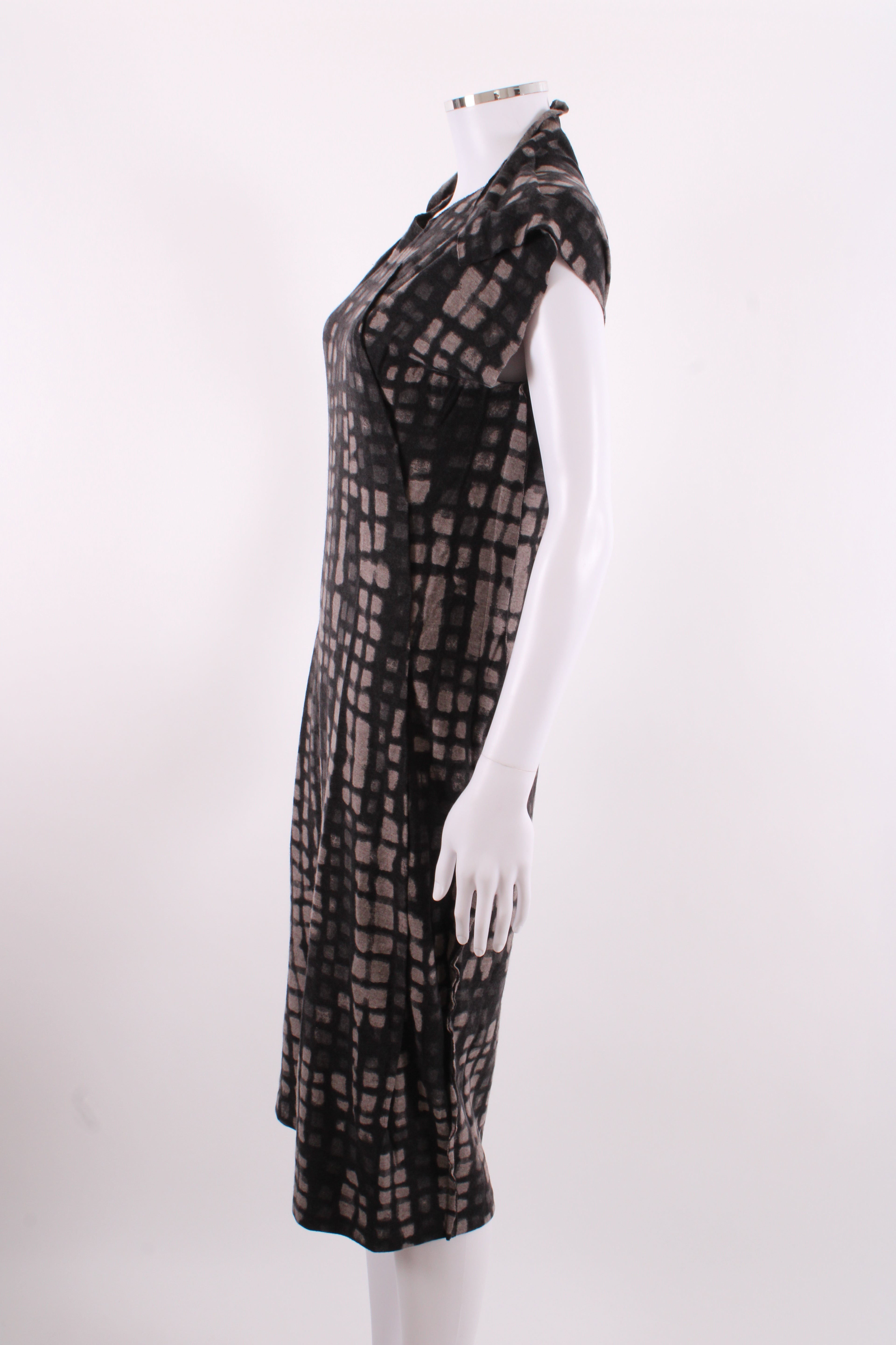 Bottega Veneta S/S Grid Print Dress Black/ Grey 14