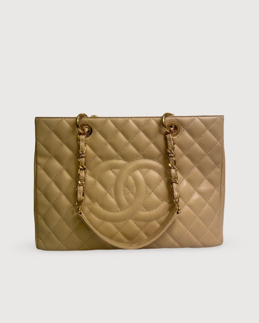 Beige Chanel Handbag, Grand Shopper Tote