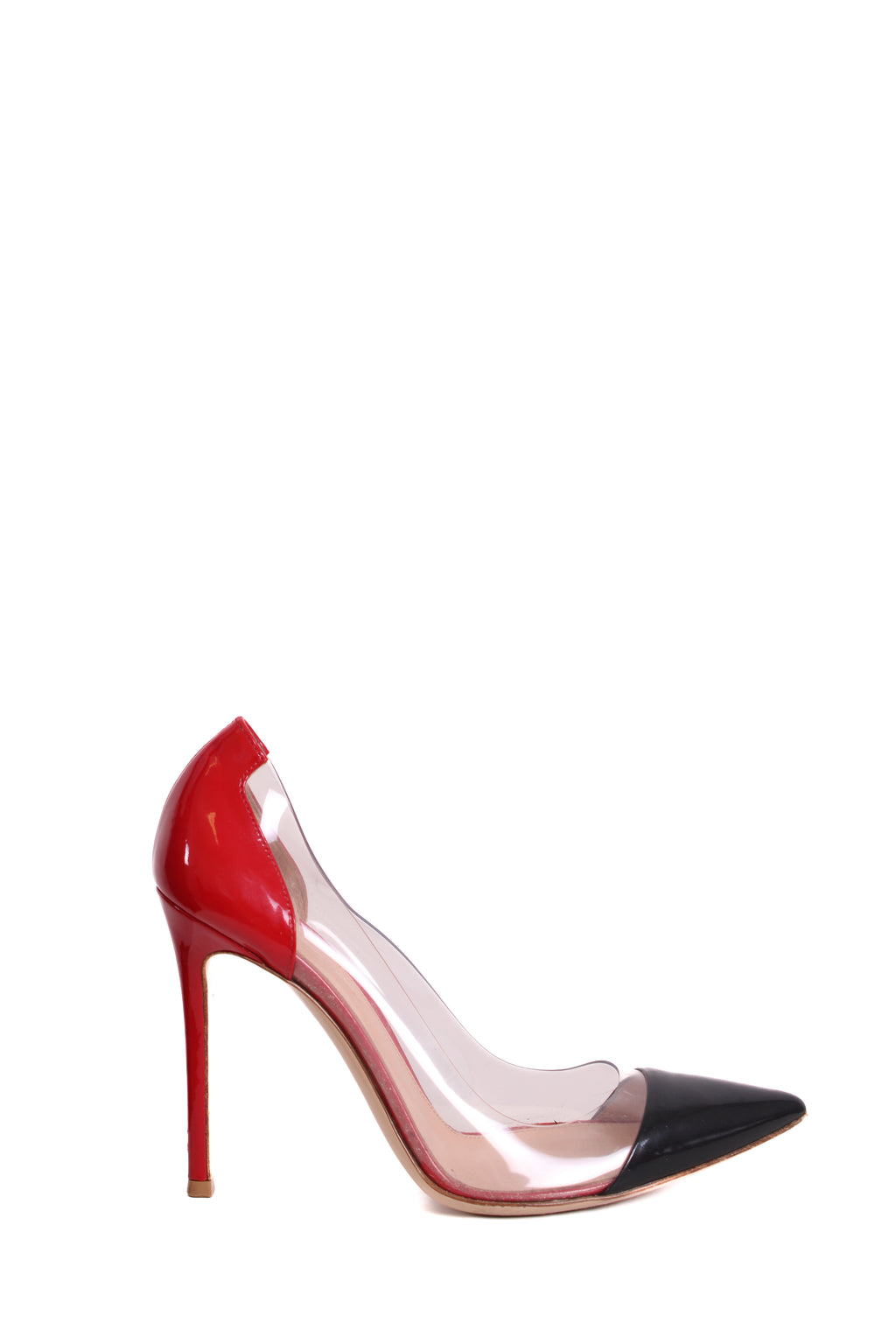 Gianvito Rossi PVC Side Heels Red/ Black 38