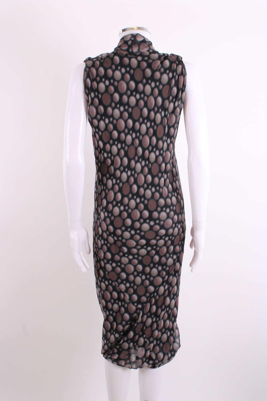 Rick Owens S/S Dot Print Dress Taupe/ Black 12