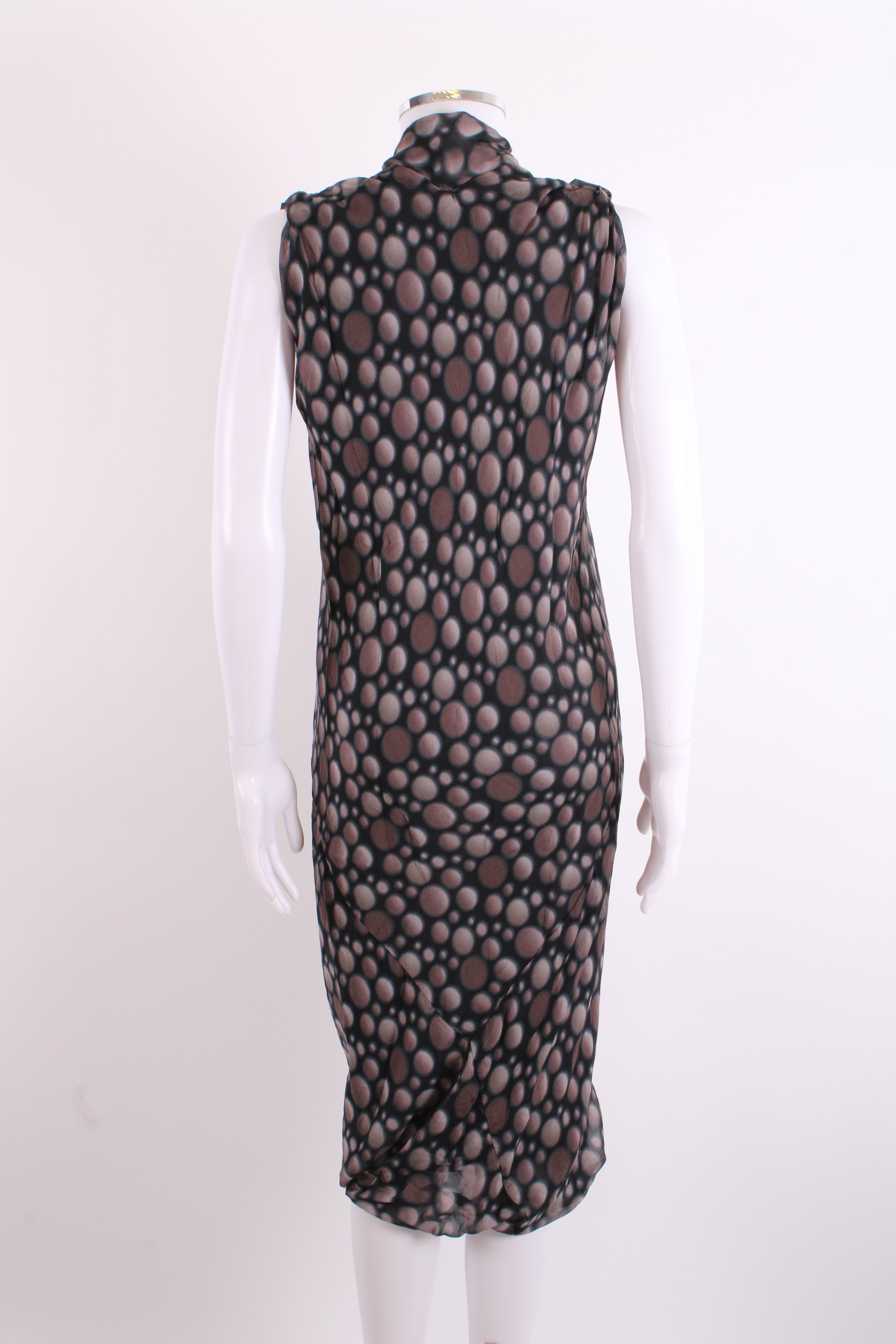 Rick Owens S/S Dot Print Dress Taupe/ Black 12