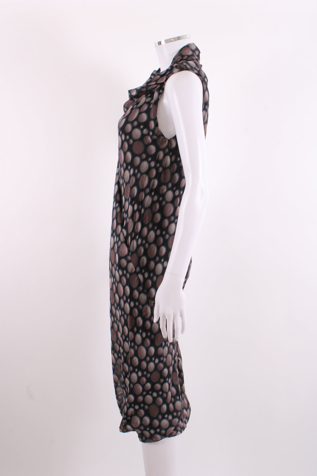 Rick Owens S/S Dot Print Dress Taupe/ Black 12