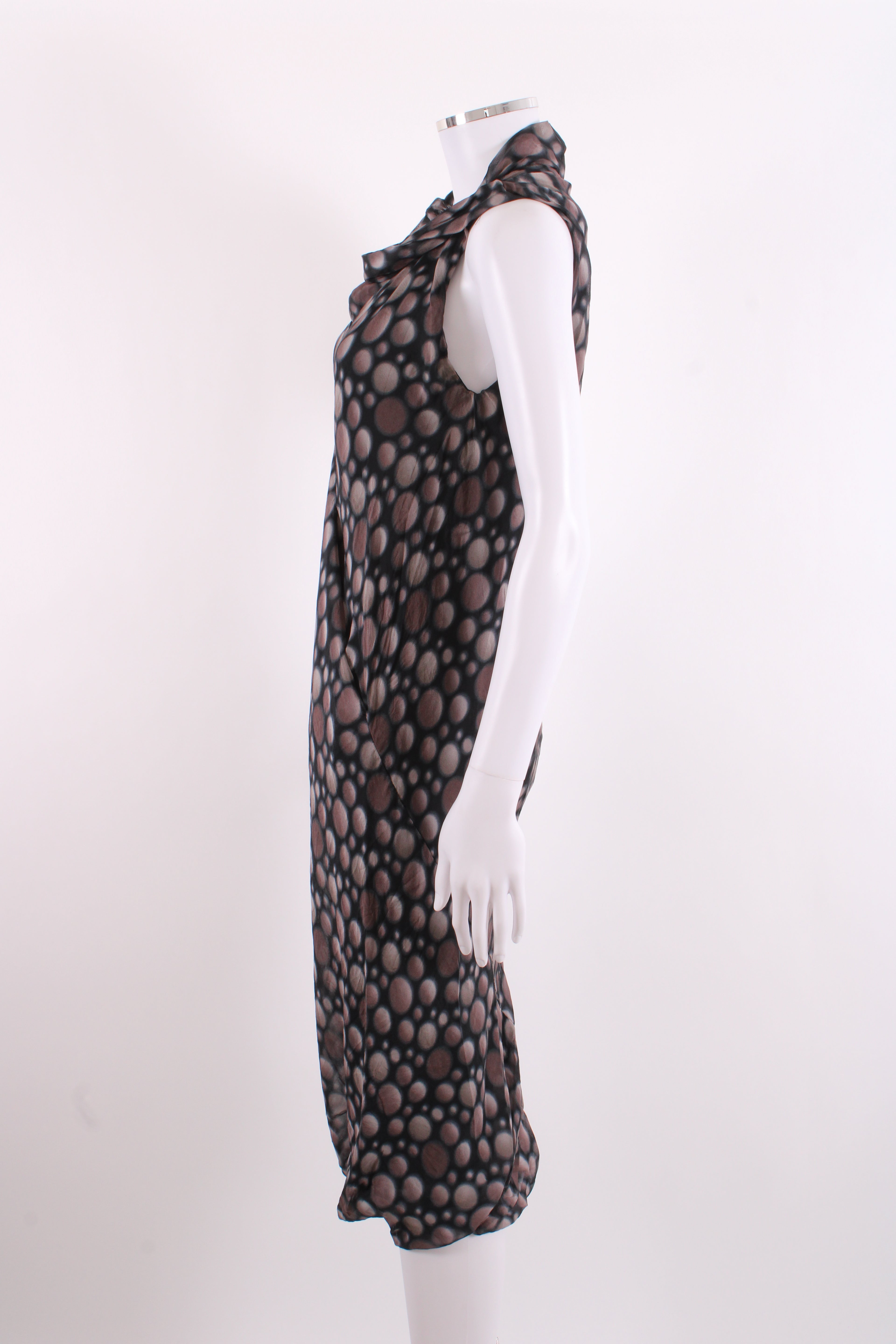 Rick Owens S/S Dot Print Dress Taupe/ Black 12