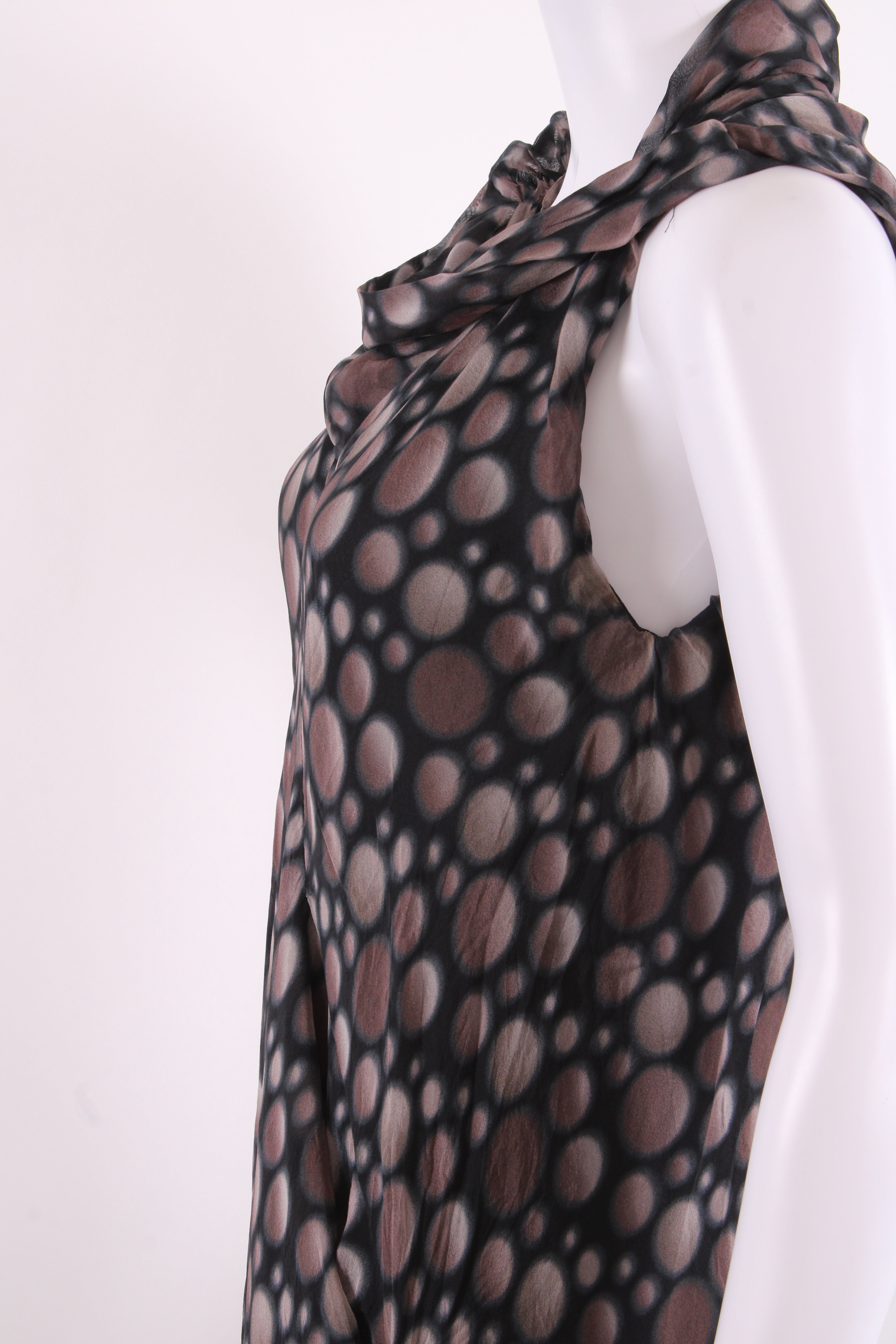 Rick Owens S/S Dot Print Dress Taupe/ Black 12