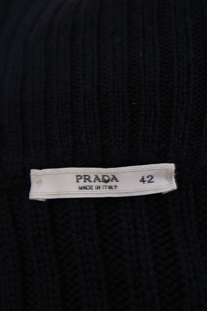 Prada L/S Long Open Cardigan Black M
