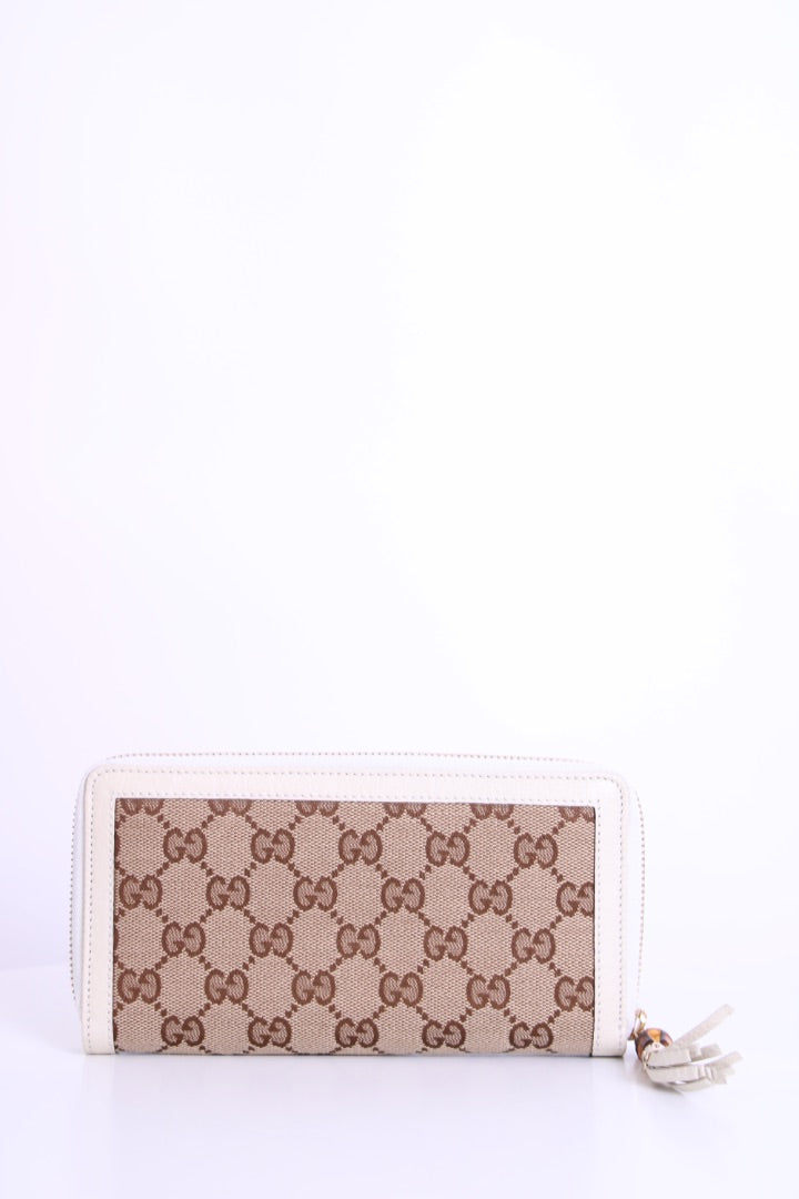 Gucci Purse With Bamboo Tassel Zip Brown Monogram